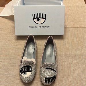 Chiara Ferragni Glitter Flirting Round Flats